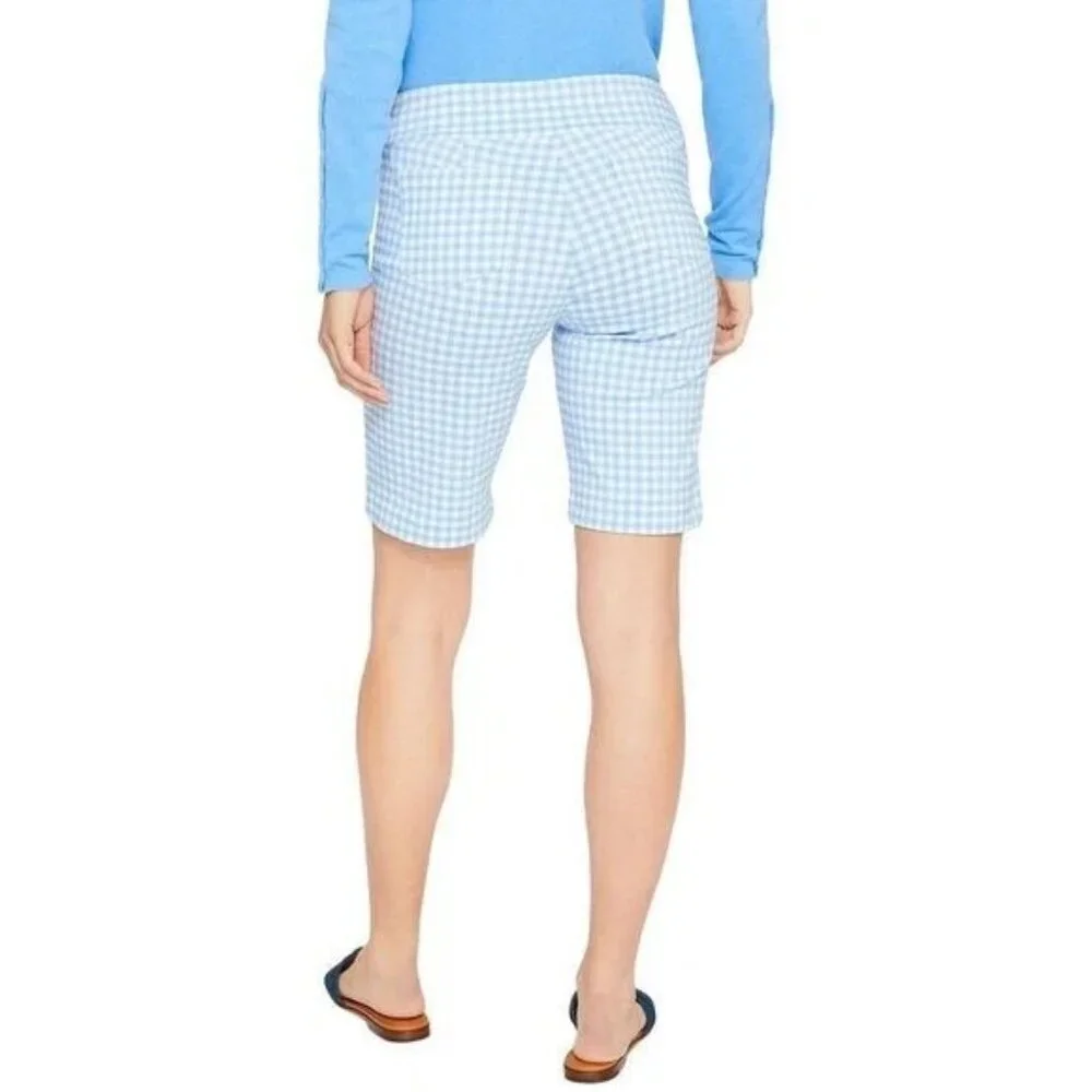 J. MCLAUGHLIN MASIE CHAMBRAY BLUE WHITE SHORTS - Picture 2 of 8